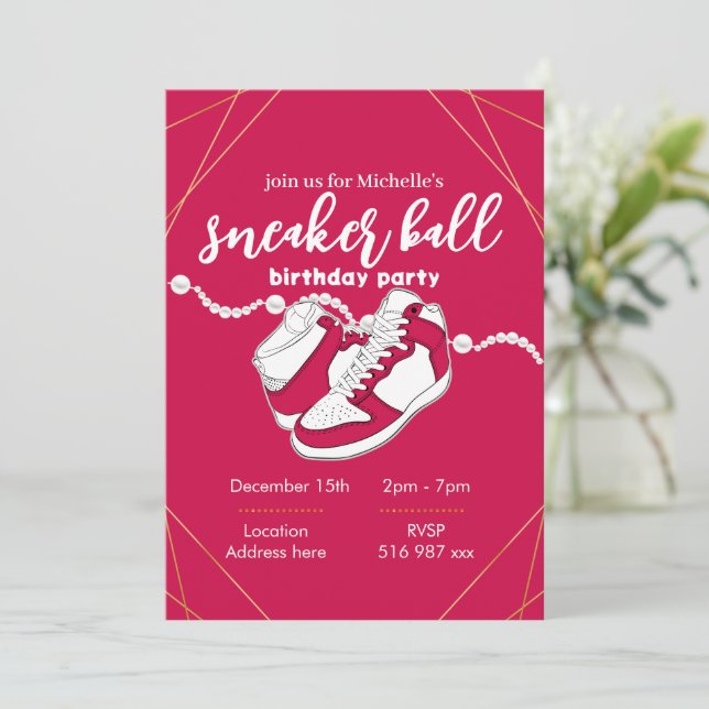 Customise sneaker ball invitation template (Standing Front)
