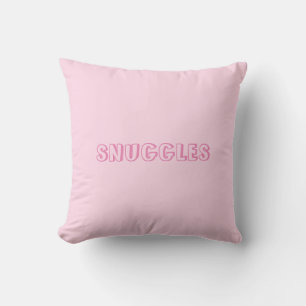 Customise "Snuggles" name or text light pink Cushion