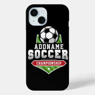 Customise Soccer ADD TEXT Varsity Team Player  iPhone 15 Case