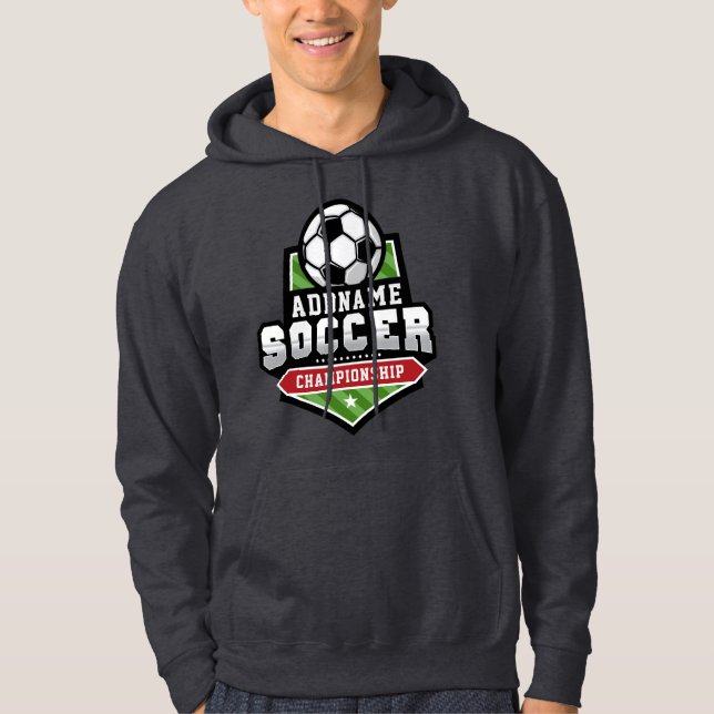 Customise Soccer ADD TEXT Varsity Team Player  Hoodie (Front)