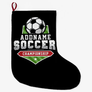 Customise Soccer ADD TEXT Varsity Team Player  Large Christmas Stocking