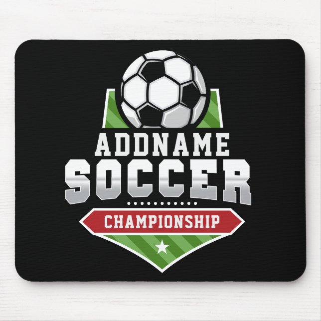 Customise Soccer ADD TEXT Varsity Team Player  Mouse Pad (Front)