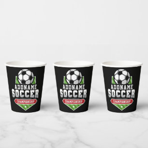 Customise Soccer ADD TEXT Varsity Team Player Paper Cups
