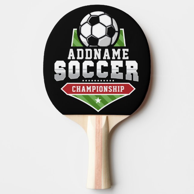 Customise Soccer ADD TEXT Varsity Team Player  Ping Pong Paddle (Front)