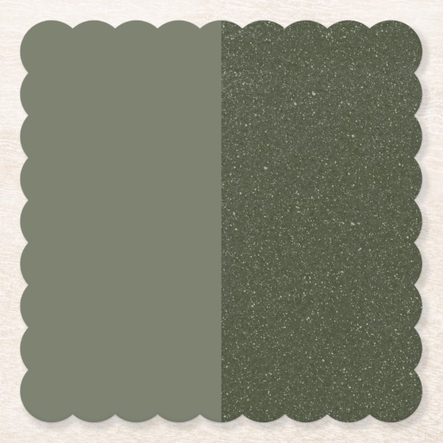 Customise Speckled + Moss Green Paper Coaster (Front)