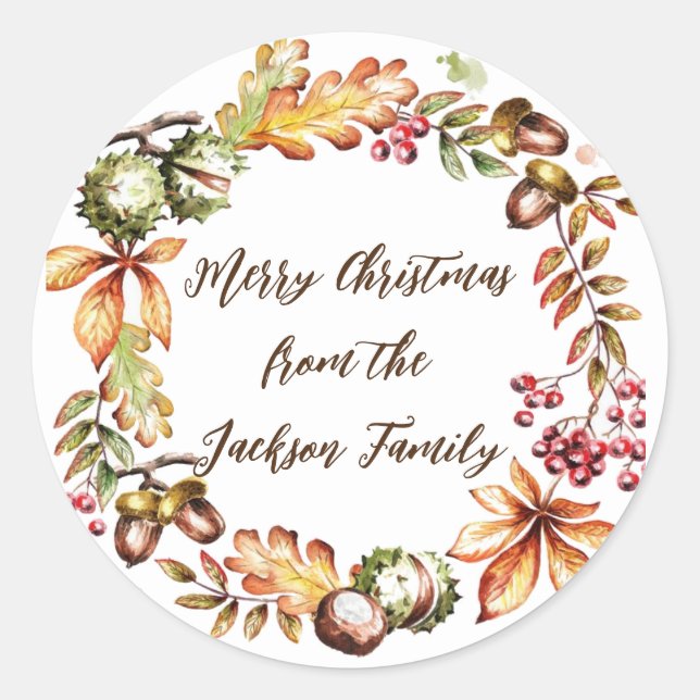 Customise Stickers - Woodland Wreath (Front)