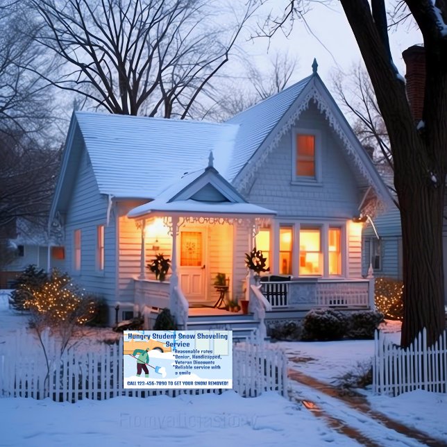 Customise Student Driveway Snow Shoveling Business Banner (Creator Uploaded)