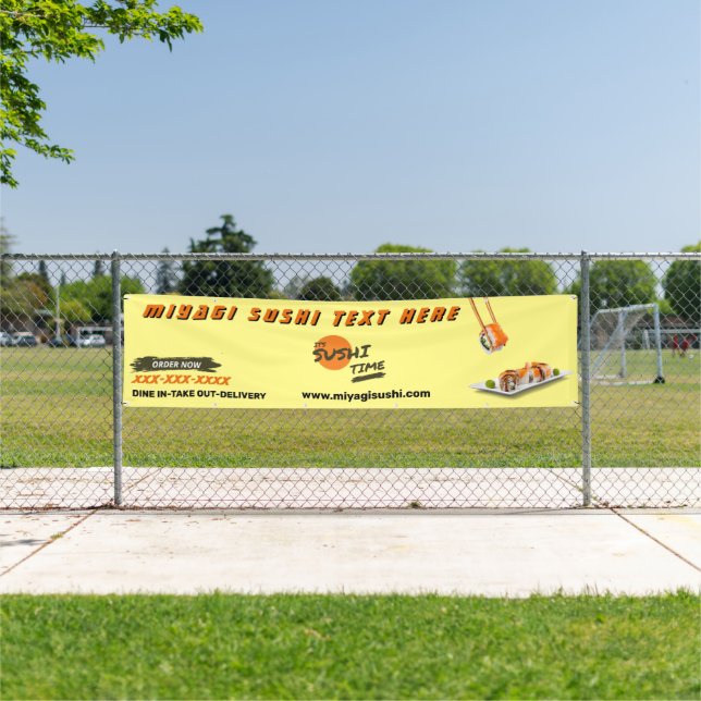 Customise Sushi Bar Restaurant Advertising Large Banner (Insitu)