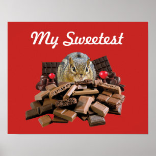 Customise Sweetest Day Chocolate Chipmunk Poster