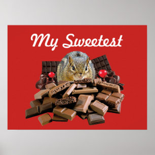 Customise Sweetest Day Chocolate Chipmunk Poster