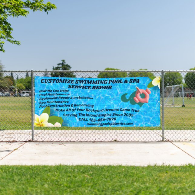 Customise Swimming Pool Spa Maintenance Repair Ser Banner (Insitu)