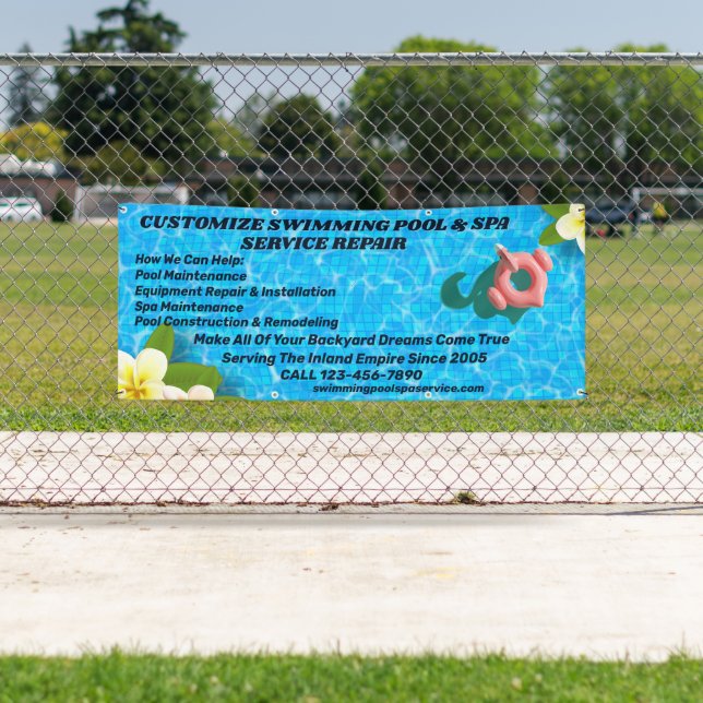 Customise Swimming Pool Spa Maintenance Repair Ser Banner (Insitu)