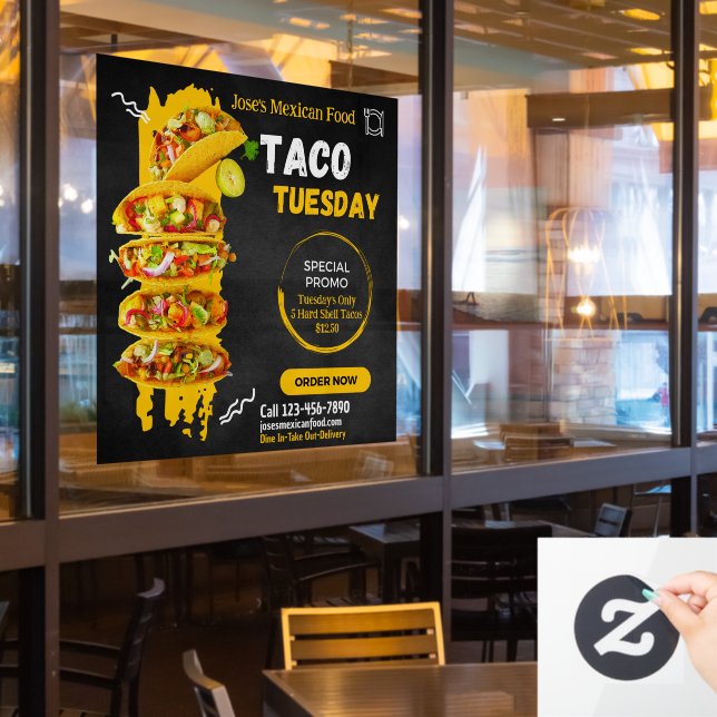 Customise Taco Tuesday Mexican Restaurant Promo (Restaurant Window)