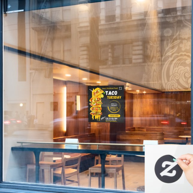 Customise Taco Tuesday Mexican Restaurant Promo (Cafe Window)