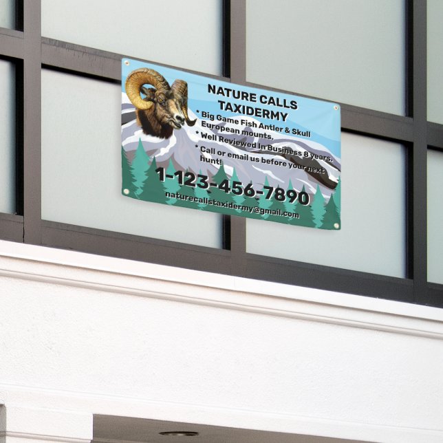 Customise Taxidermy Shop Business Promotional  Banner (Outside Building)