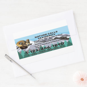 Customise Taxidermy Shop Business Promotional Rectangular Sticker