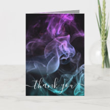 Customise: Teal Purple Coloured Smoke Thank You