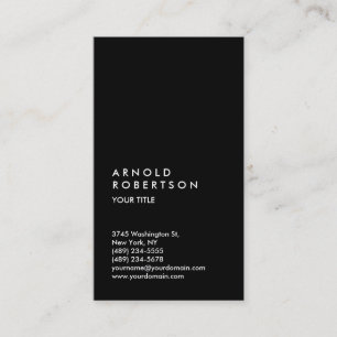 Customise Text Black Professional Business Card