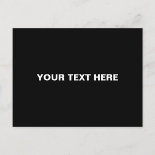 Customise text, black white minimalist postcard