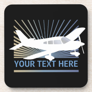Customise Text - Low Wing Aeroplane Coaster