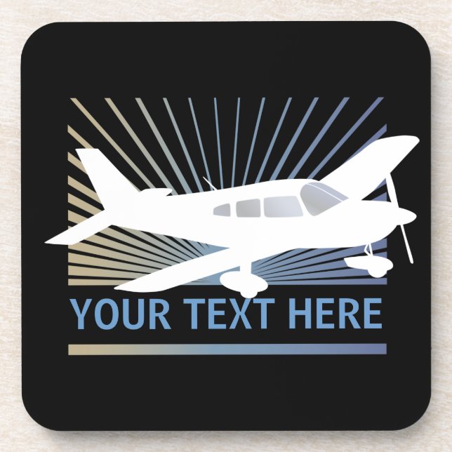 Customise Text - Low Wing Aeroplane Coaster (Front)