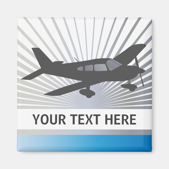 Customise Text - Low Wing Aeroplane Magnet (Front)
