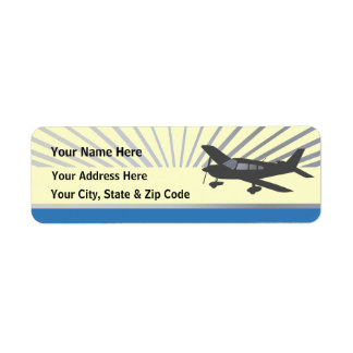 Customise Text - Low Wing Aeroplane Return Address Label