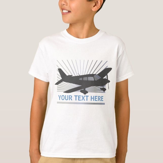 Customise Text - Low Wing Aeroplane T-Shirt (Front)