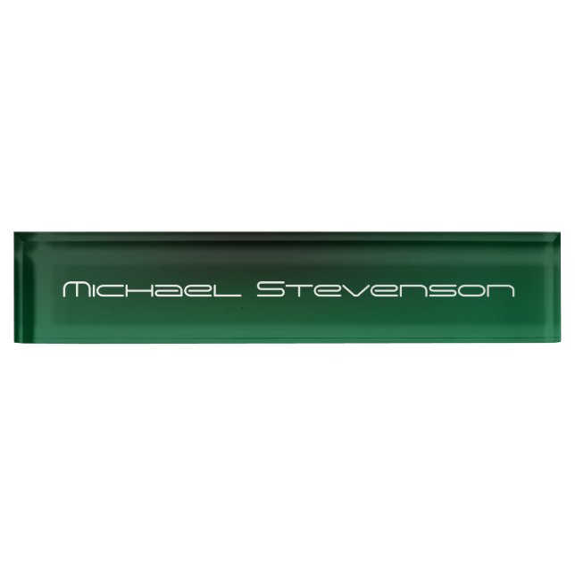 Customise Text Professional Modern Green Nameplate (Front)