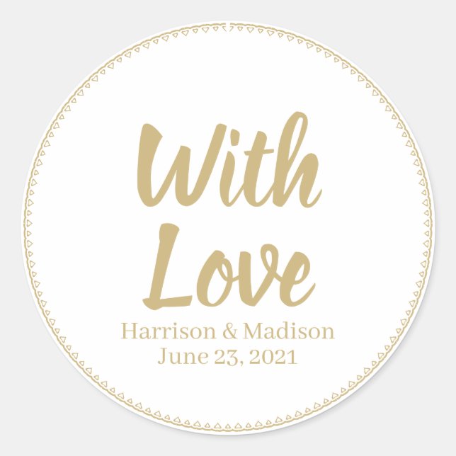 customise text Wedding gift favour tag stickers (Front)