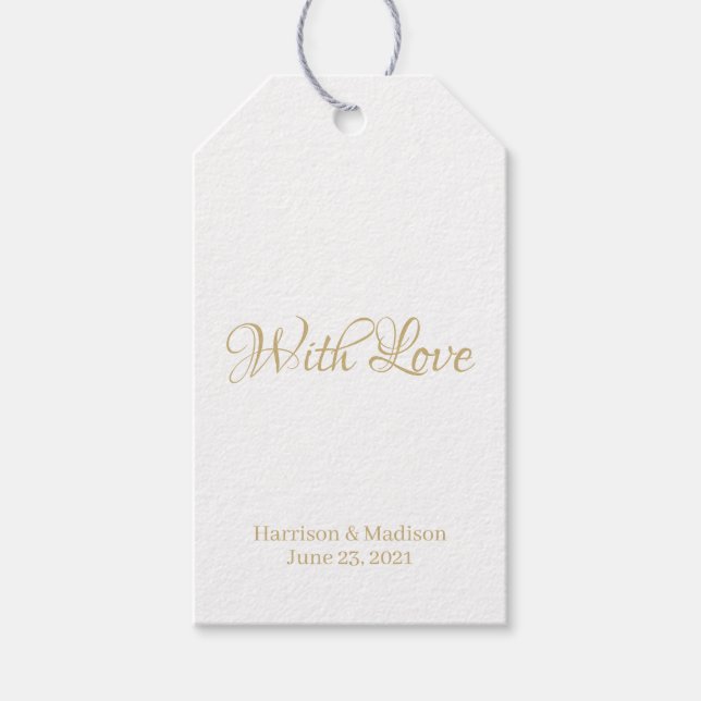 customise text Wedding gift favour tags (Front)