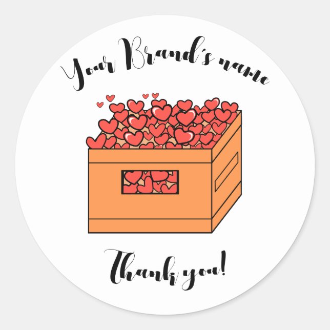 Customise Thank You Sticker | Box of Hearts (Front)