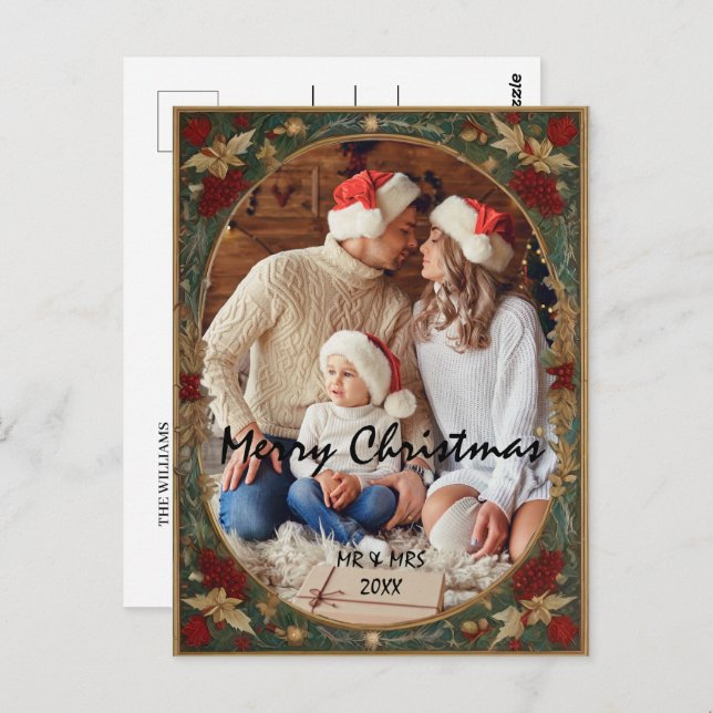 Customise the Christmas frame with your photo Postcard (Front/Back)