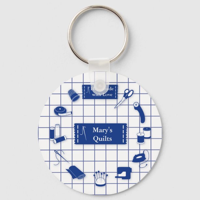Customise the Label Quilt Time Key Ring (Front)