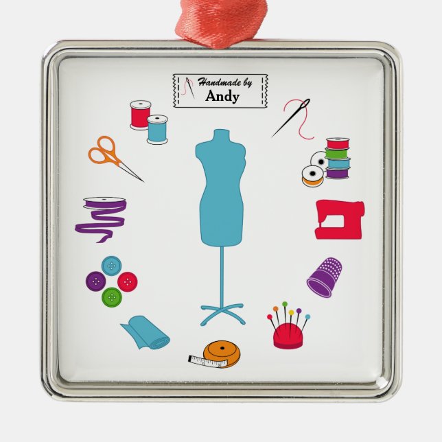 Customise the Label Sew Right Metal Tree Decoration (Front)