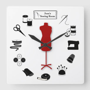 Customise the Label Sew Right Square Wall Clock