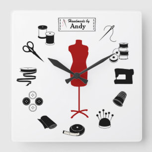 Customise the Label Sew Right Square Wall Clock