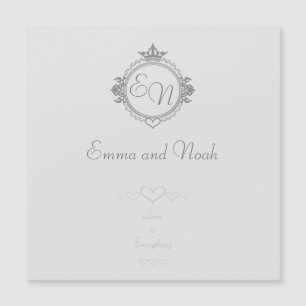 Customise the names, initials and phrase Love