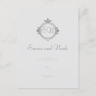 Customise the names, initials and phrase Love Postcard