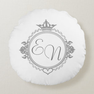 Customise the names, initials and phrase Love Round Cushion