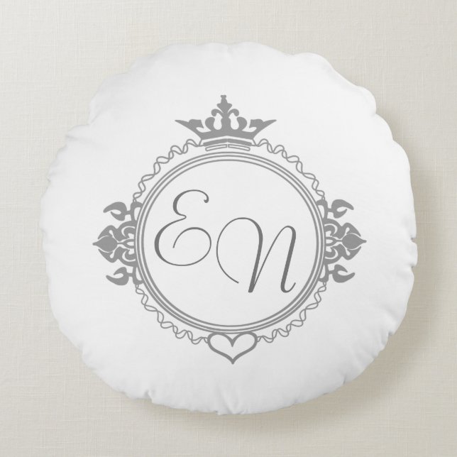 Customise the names, initials and phrase Love Round Cushion (Front)