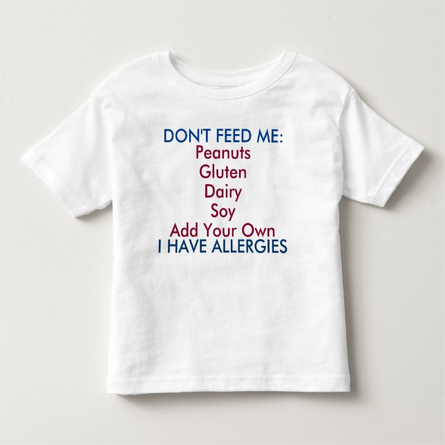 Customise this Allergy Shirt for Toddlers (Front)