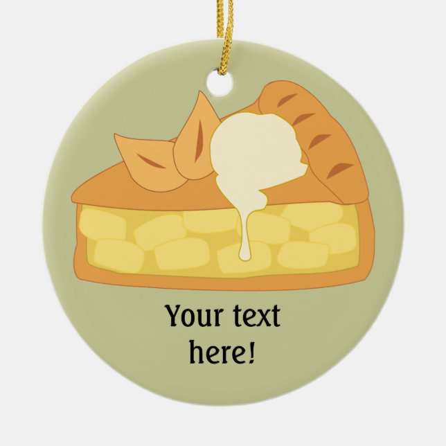 Customise this Apple Pie Slice graphic Ceramic Ornament (Front)