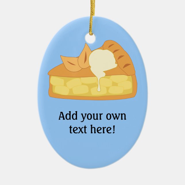 Customise this Apple Pie Slice graphic Ceramic Ornament (Front)