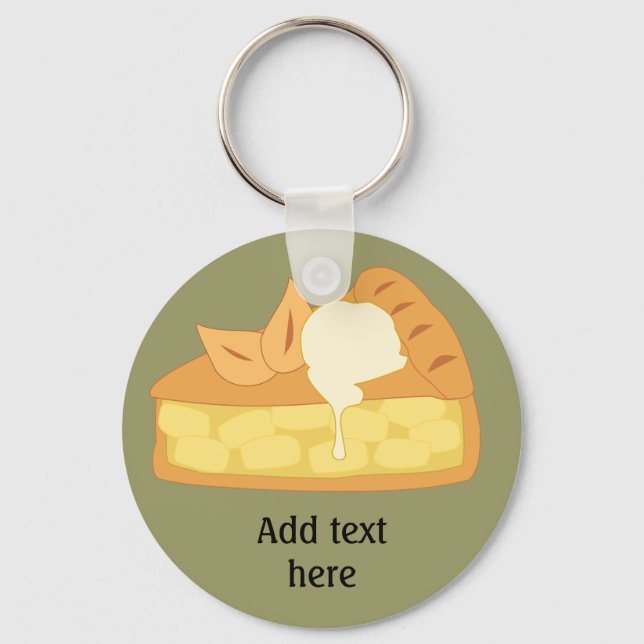 Customise this Apple Pie Slice graphic Key Ring (Front)