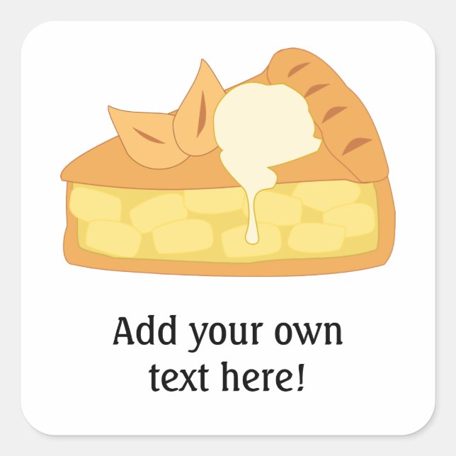 Customise this Apple Pie Slice graphic Square Sticker (Front)