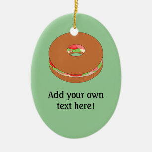 Customise this Bagel graphic Ceramic Tree Decoration