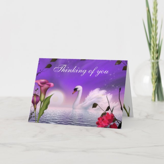 Customise this Beautiful Swan Greeting Card (Front)