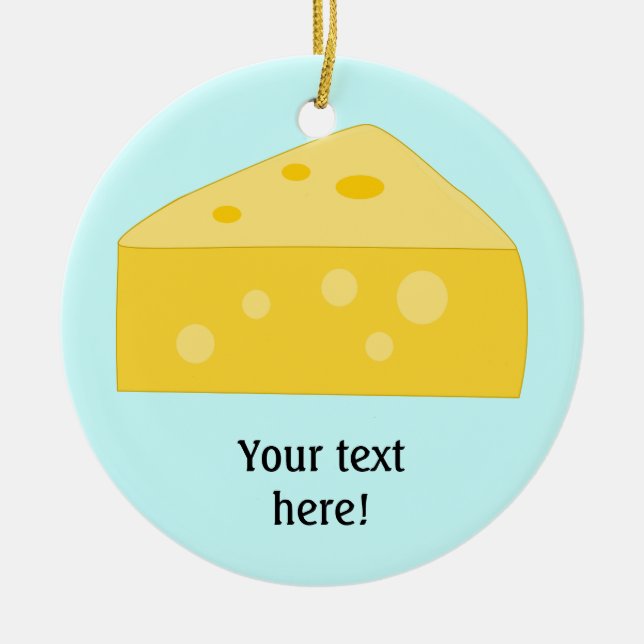Customise this Big Cheese graphic Ceramic Tree Decoration (Front)