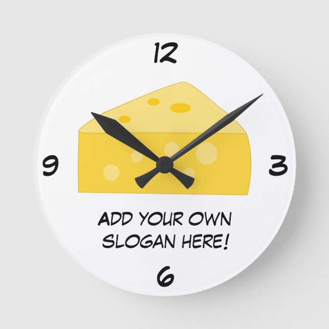 Customise this Big Cheese graphic Round Clock (Front)